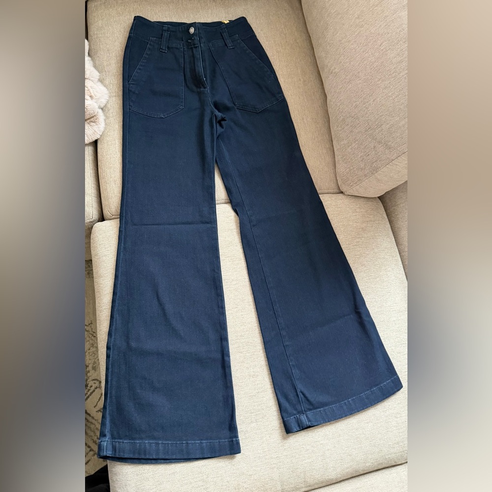 Anthropologie Maeve Dark Wash Flare Jeans